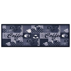 vidaXL Kitchen Carpet Washable Coffee Blue Hallway Rug Non Slip Runner Floor