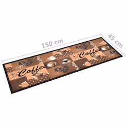 vidaXL Kitchen Carpet Washable Coffee brown Hallway Rug Mat Non Slip Runner