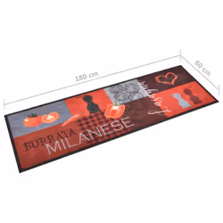 vidaXL Kitchen Carpet Washable Tomatoes Floor Non Slip Runner Hallway Rug - Additional view 4
