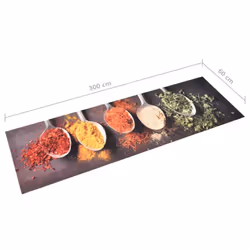 vidaXL Kitchen Carpet Washable Spoons Floor Non Slip Runner Ma Hallway Rug