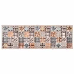 vidaXL Kitchen Carpet Washable Mosaic Colour Floor Non Slip Runner Hallway Rug