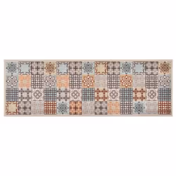 vidaXL Kitchen Carpet Washable Mosaic Colour Hallway Rug Floor Non Slip Runner