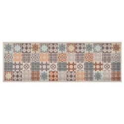 vidaXL Kitchen Carpet Washable Mosaic Colour Hallway Rug Floor Non Slip Runner