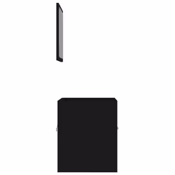 vidaXL Bathroom Furniture Set 2 Piece Black Engineered Wood Washroom Cabinet - Additional view 6
