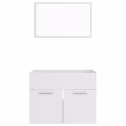 vidaXL Bathroom Furniture Set 2 Piece White Engineered Wood Washroom Cupboard - Additional view 4