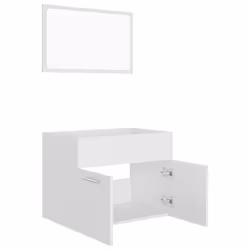 vidaXL Bathroom Furniture Set 2 Piece White Engineered Wood Washroom Cupboard - Additional view 5