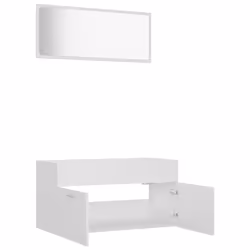 vidaXL Bathroom Furniture Set 2 Piece White Engineered Wood Laundry Room Rack - Additional view 5