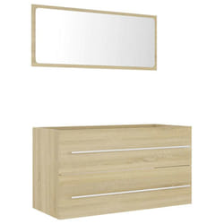 vidaXL Bathroom Furniture Set 2 Piece Sonoma Oak Engineered Wood Furniture