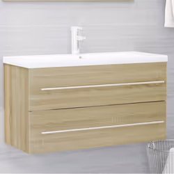 vidaXL Bathroom Furniture Set 2 Piece Sonoma Oak Engineered Wood Furniture