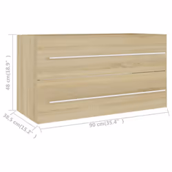 vidaXL Bathroom Furniture Set 2 Piece Sonoma Oak Engineered Wood Furniture - Additional view 5