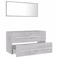vidaXL Bathroom Furniture Set 2 Piece Concrete Grey Engineered Wood Furniture - Additional view 2
