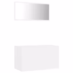 vidaXL Bathroom Furniture Set 2 Piece White Engineered Wood Storage Cupboard