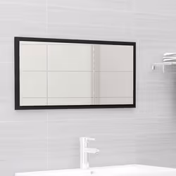 vidaXL Bathroom Furniture Set 2 Piece Black Engineered Wood Storage Cupboard - Additional view 5