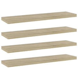 vidaXL 4x Bookshelf Boards Sonoma Oak Engineered Wood Shelf Panel Extra Shelf