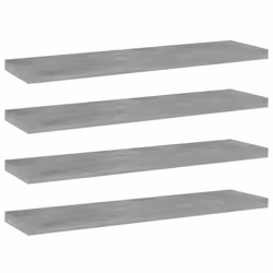vidaXL 4x Bookshelf Boards Concrete Grey Engineered Wood Panel Extra Shelf