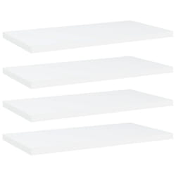 vidaXL 4x Bookshelf Boards White Engineered Wood Extra Shelf Panel Bookrack