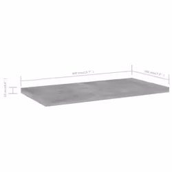 vidaXL 4x Bookshelf Boards Concrete Grey Engineered Wood Extra Shelf Panels - Additional view 5