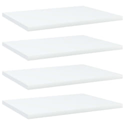 vidaXL 4x Bookshelf Boards White Engineered Wood Panel Extra Shelf Bookcase