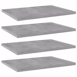 vidaXL 4x Bookshelf Boards Concrete Grey Engineered Wood Bookcase Extra Shelf