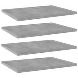 vidaXL 4x Bookshelf Boards Concrete Grey Engineered Wood Bookcase Extra Shelf