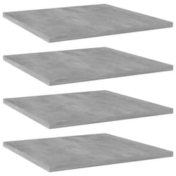 vidaXL 4x Bookshelf Boards Concrete Grey Engineered Wood Extra Shelf Bookcase