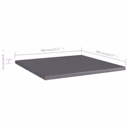 vidaXL 8x Bookshelf Boards High Gloss Grey Engineered Wood Extra Bookcase - Additional view 4