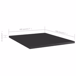 vidaXL 8x Bookshelf Boards High Gloss Black Engineered Wood Panel Bookcase - Additional view 5