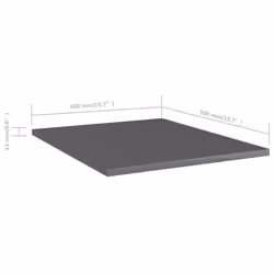 vidaXL 8x Bookshelf Boards High Gloss Grey Engineered Wood Panel Bookcase - Additional view 5