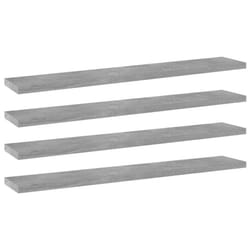 vidaXL 4x Bookshelf Boards Concrete Grey Engineered Wood Replacement Panel
