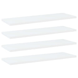 vidaXL 4x Bookshelf Boards White Engineered Wood Extra Shelf Replacement Panel