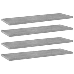 vidaXL 4x Bookshelf Boards Concrete Grey Engineered Wood Replacement Panel