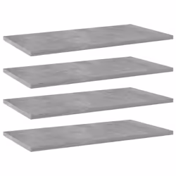 vidaXL 4x Bookshelf Boards Concrete Grey Engineered Wood Replacement Panel