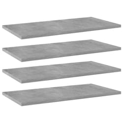 vidaXL 4x Bookshelf Boards Concrete Grey Engineered Wood Replacement Panel