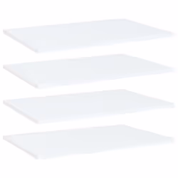 vidaXL 4x Bookshelf Boards White Engineered Wood Extra Shelf Replacement Panel