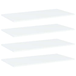 vidaXL 4x Bookshelf Boards White Engineered Wood Panel Extra Shelf Bookrack