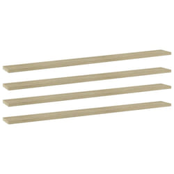 vidaXL 4x Bookshelf Boards Sonoma Oak Engineered Wood Extra Replacement Panel