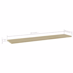 vidaXL 4x Bookshelf Boards Sonoma Oak Engineered Wood Bookrack Bookcase Panel - Additional view 4
