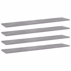 vidaXL 4x Bookshelf Boards Concrete Grey Engineered Wood Bookrack Bookcase