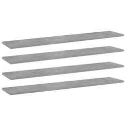 vidaXL 4x Bookshelf Boards Concrete Grey Engineered Wood Bookrack Bookcase