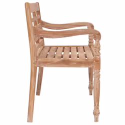 vidaXL Solid Teak Wood Batavia Bench 120 cm White Wash Outdoor Wooden Bench