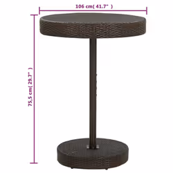 vidaXL Garden Bar Set 5 Piece Poly Rattan Brown Patio Outdoor Table and Chairs - Additional view 4