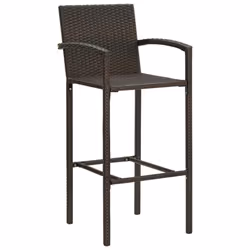 vidaXL Garden Bar Set 5 Piece Poly Rattan Brown Patio Outdoor Table and Chairs - Additional view 7