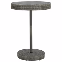 vidaXL Garden Bar 5 Piece Poly Rattan Grey Patio Outdoor Table and Chairs