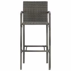 vidaXL Outdoor Bar Set 5 Piece with Armrest Poly Rattan Grey Garden Furniture - Additional view 6