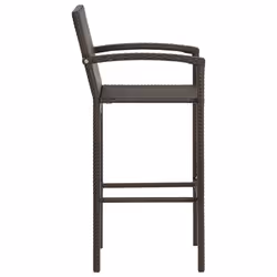 vidaXL Garden Bar Set 5 Piece Poly Rattan Brown Outdoor Furniture Table Chairs - Additional view 9