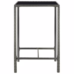 vidaXL Garden Bar Set 5 PiecePoly Rattan Grey Outdoor Furniture Table Chairs