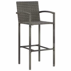 vidaXL Garden Bar Set 5 PiecePoly Rattan Grey Outdoor Furniture Table Chairs