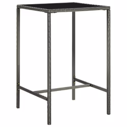 vidaXL Garden Bar Set 5 PiecePoly Rattan Grey Outdoor Furniture Table Chairs - Additional view 6