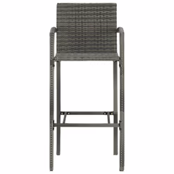 vidaXL Garden Bar Set 5 PiecePoly Rattan Grey Outdoor Furniture Table Chairs - Additional view 8