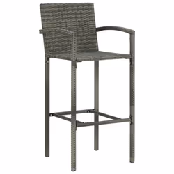 vidaXL Garden Bar Set 5 Piece Grey Outdoor Furniture Bistro Table and Chairs - Additional view 7